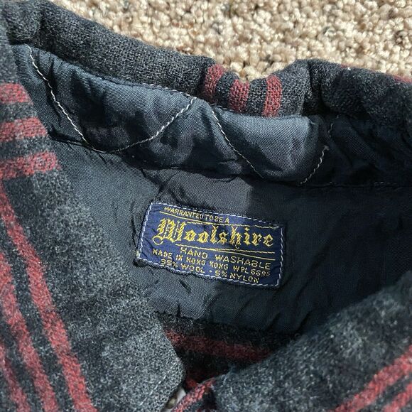 Woolshire Mens Shirt XL Red Plaid Wool Blend Flannel Button Up Long Sleeve VTG - Picture 4 of 7